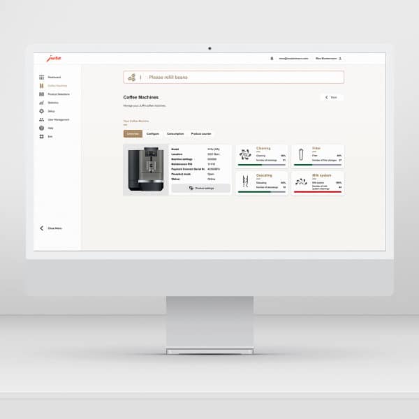 SoMe_PocketPilot_X10c_iMac_PP3-0_CoffeeMachine_1200x1200px_en JURA Pocket Pilot 3.0