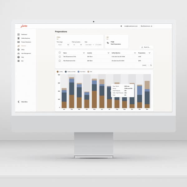 SoMe_PocketPilot_X10c_iMac_PP3-0_Statistics_1200x1200px_en JURA Pocket Pilot 3.0